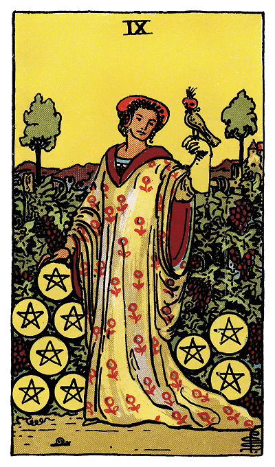 Nine of Pentacles tarot card