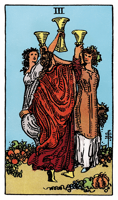 Three of Cups tarot card