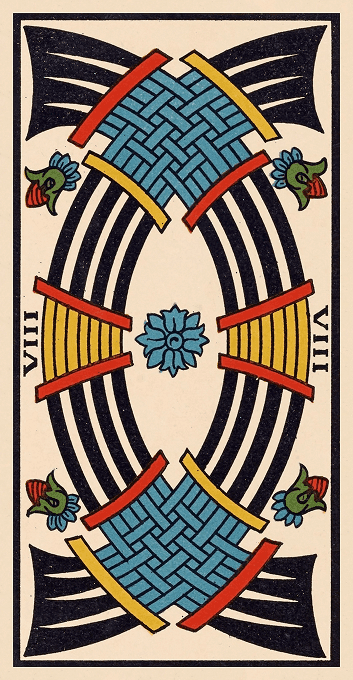 The Eight of Swords — Marseille version