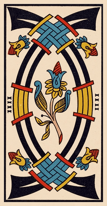 The Four of Swords — Marseille version
