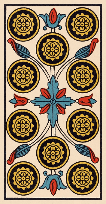 The Ten of Pentacles — Marseille version