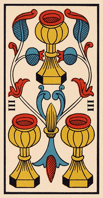 The Three of Cups — Marseille version