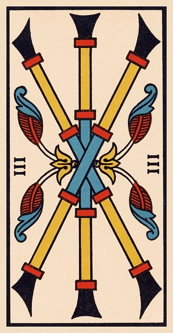 The Three of Wands — Marseille version