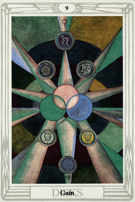 The Nine of Pentacles — Thoth version