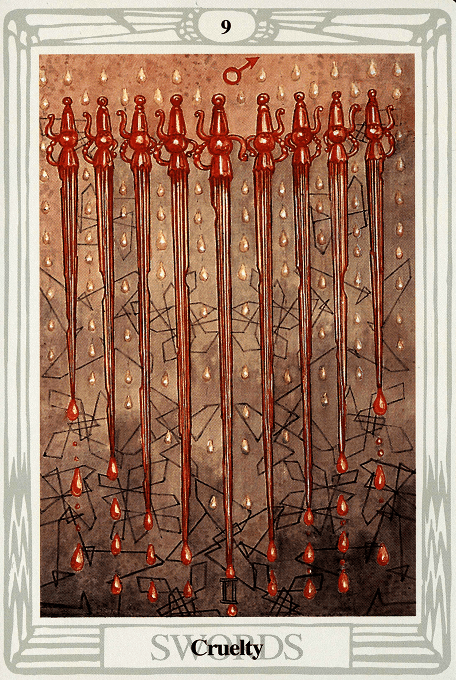 The Nine of Swords — Thoth version
