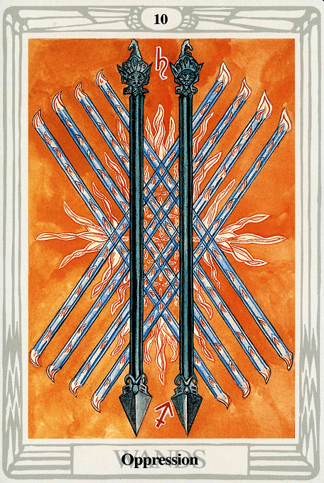 The Ten of Wands — Thoth version